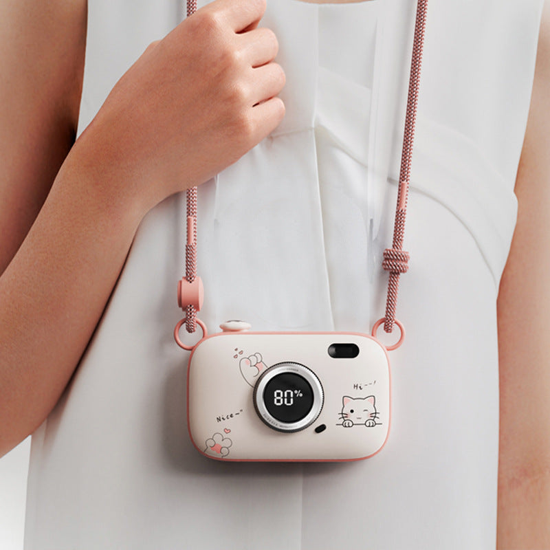 Pink camera shaped hand warmer power bank