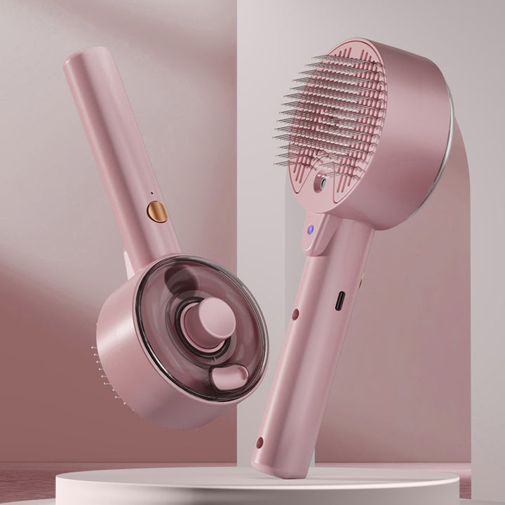 Pet spray grooming brush with mist