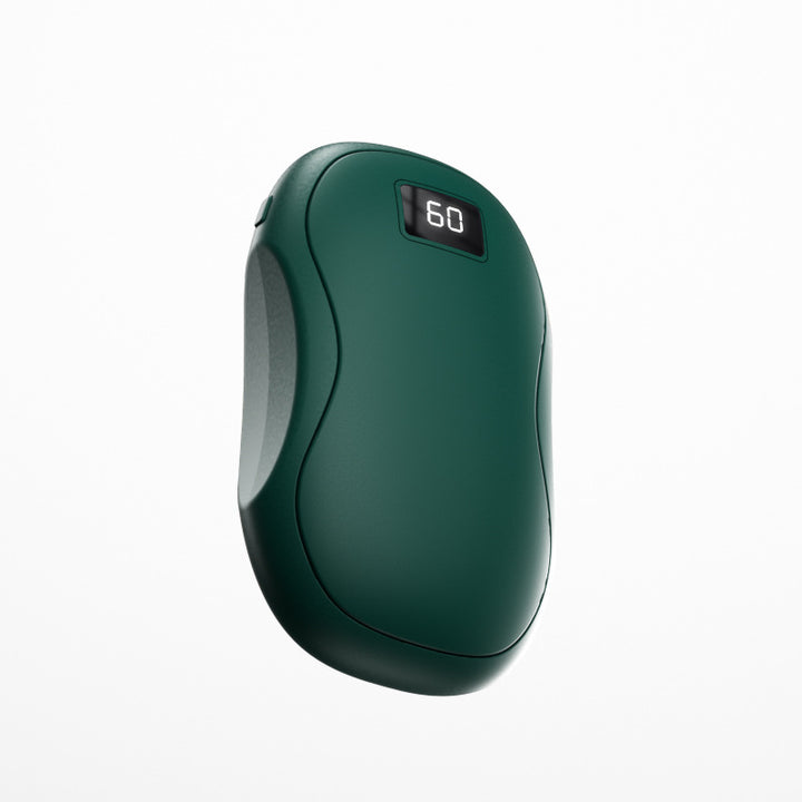 Black mini hand warmer with digital display