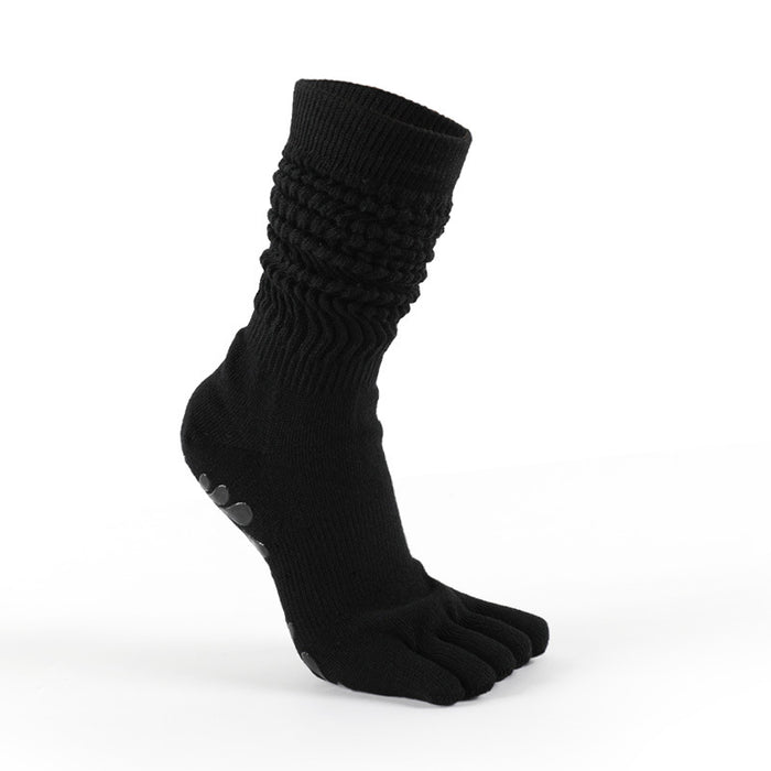 Warmfell Slouch Toe Socks with Non-Slip Grip for Pilates and Yoga