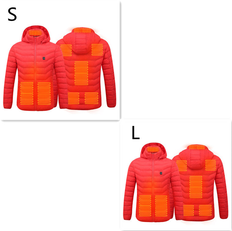 USB Heated Jacket With Hood And 8 Heating Zones, Two-Piece Pack