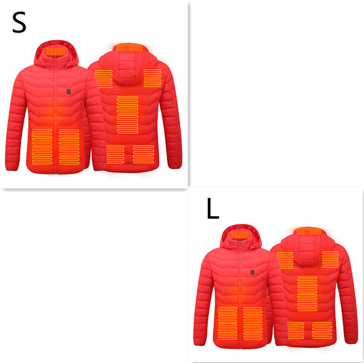 USB Heated Jacket With Hood And 8 Heating Zones, Two-Piece Pack