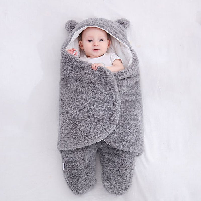 Warmfell Teddy fleece baby sleeping bag with bear ears