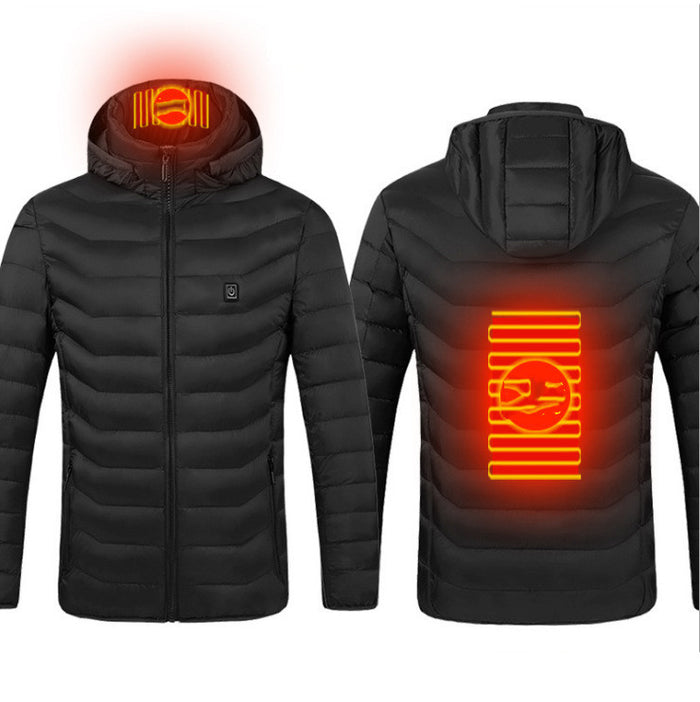 Warmfell Heated jacket with removable hood and soft shell outer