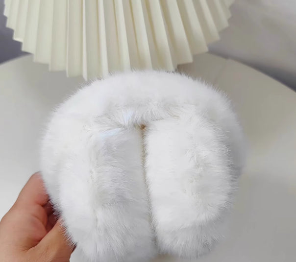 Warmfell Fluffy Faux Fur Earmuffs that Fold Away