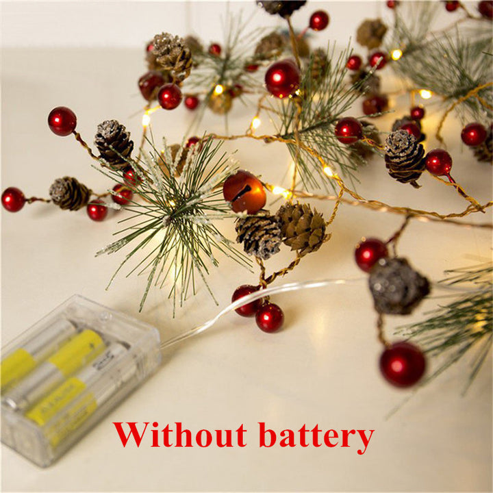 2 m Christmas fairy lights with stars or pine cones, warm white