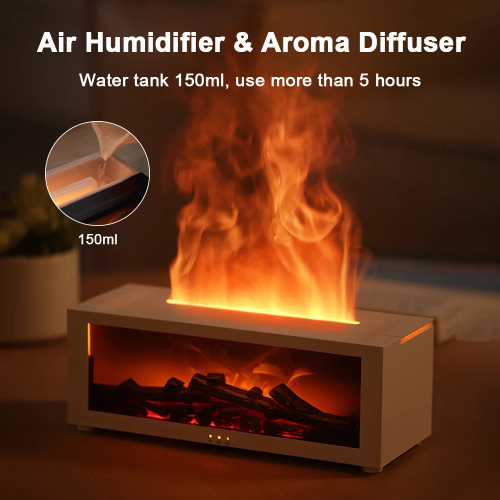 Flame Diffuser – Colourful Aroma Humidifier with Remote