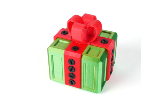 Warmfell 3D-printed prank gift box sealed with screws