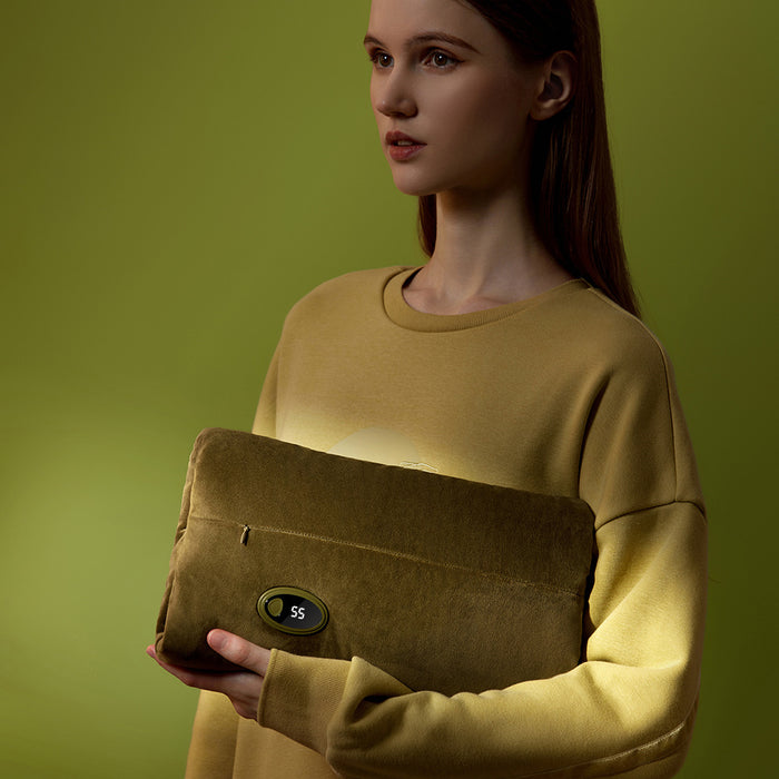 Warmfell USB Heated Plush Hand Warmer that Unfolds into a Lap Blanket