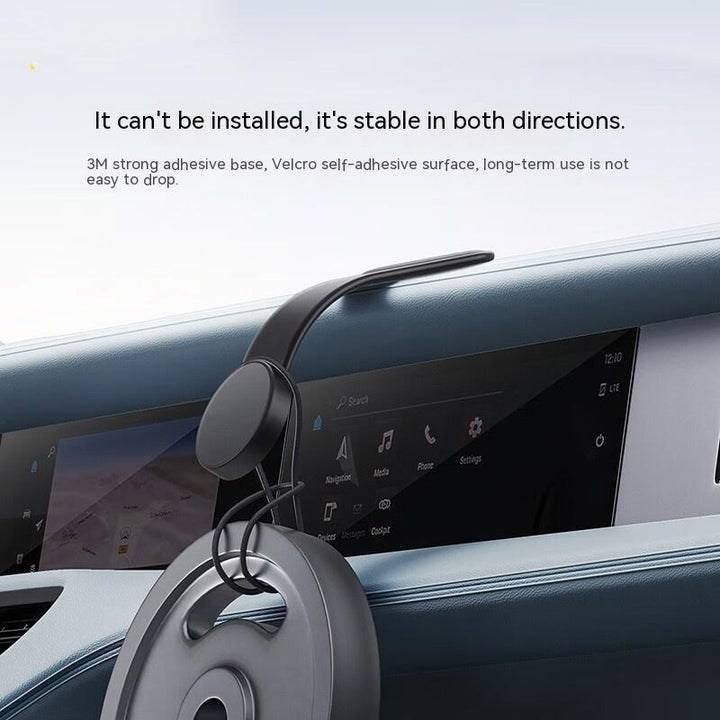 Magnetic phone mount with bendable arm on dashboard