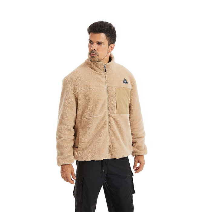 Warmfell Men's Heated Sherpa Fleece Jacket with 4 Heating Zones