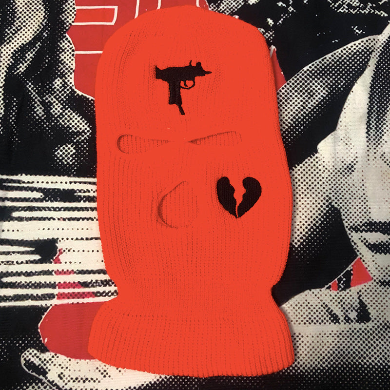 Embroidered Acrylic Three-Hole Ski Mask In 16 Colours