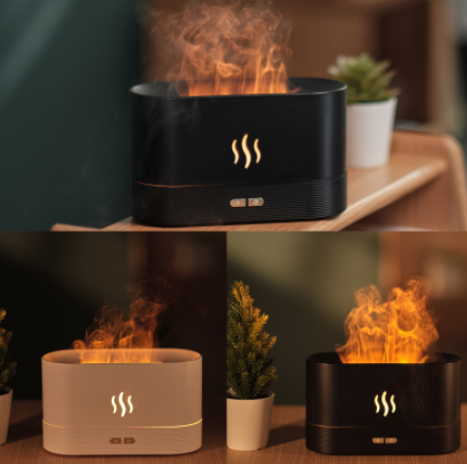 Ultrasonic Aroma Diffuser With Flame Light And Cool Mist, USB