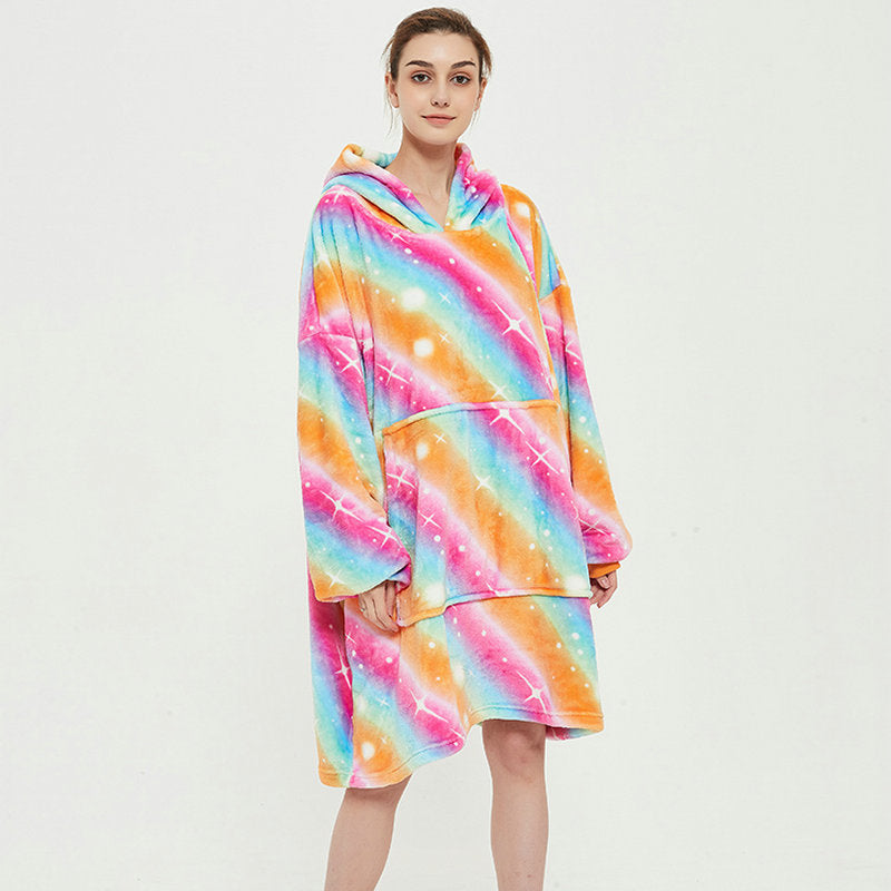 Wearable Blanket Hoodie – Soft Flannel with Fun Prints