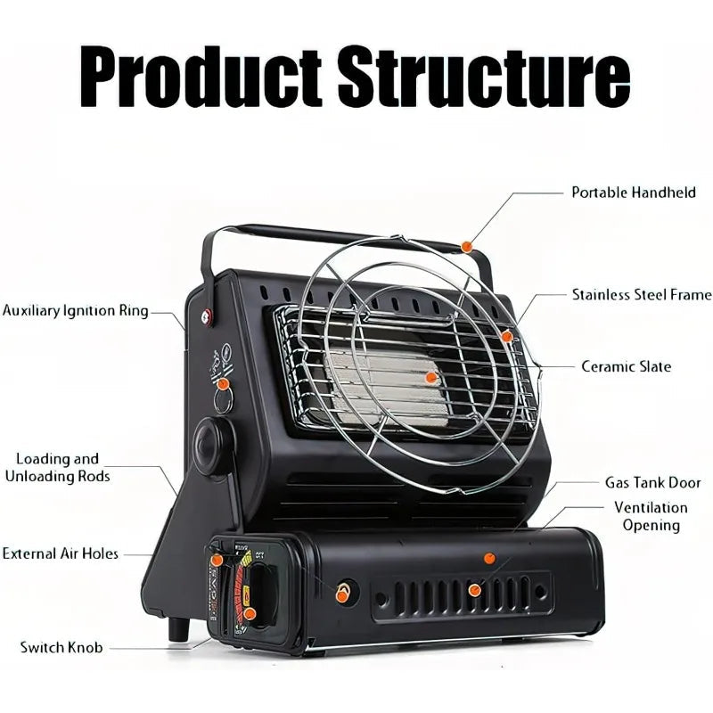 Warmfell™ Gas Camping Heater Stove for Outdoor Warmth