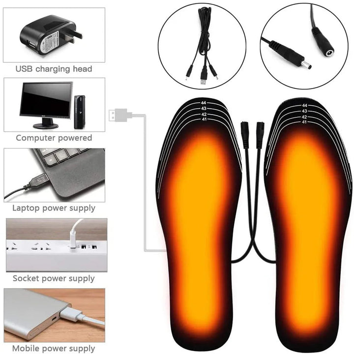 Warmfell™ USB Heated Shoe Insoles With Slim Carbon Fibre Heating