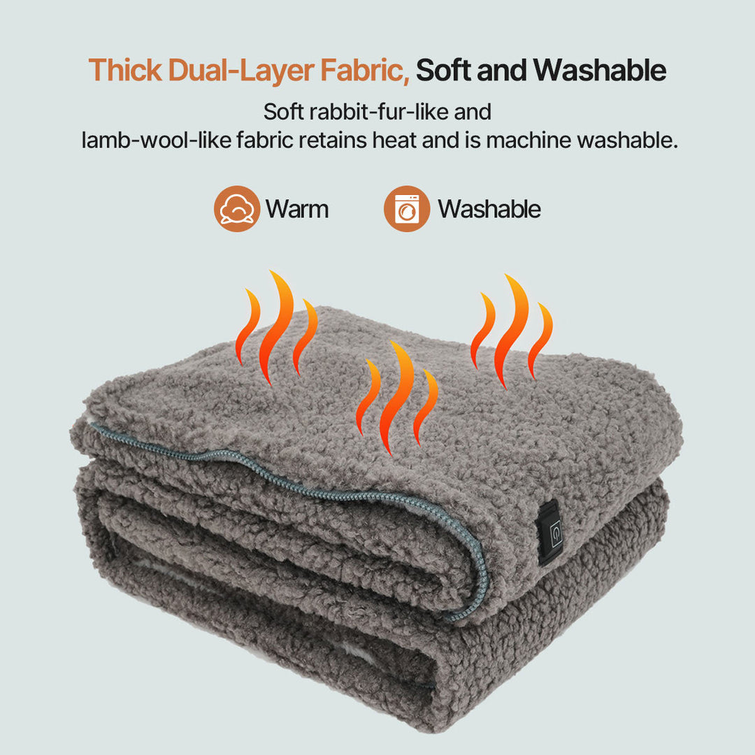 Warmfell™ Sherpa Heated Throw Blanket with 3 Heat Levels