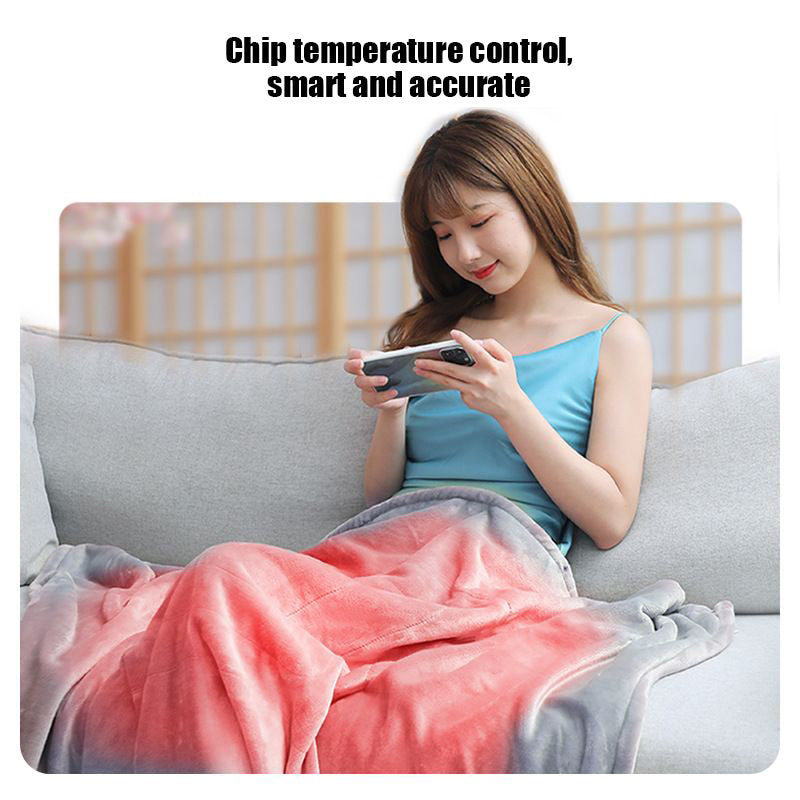 Warmfell™ Double-Sided Flannel USB Heated Blanket, Machine Washable
