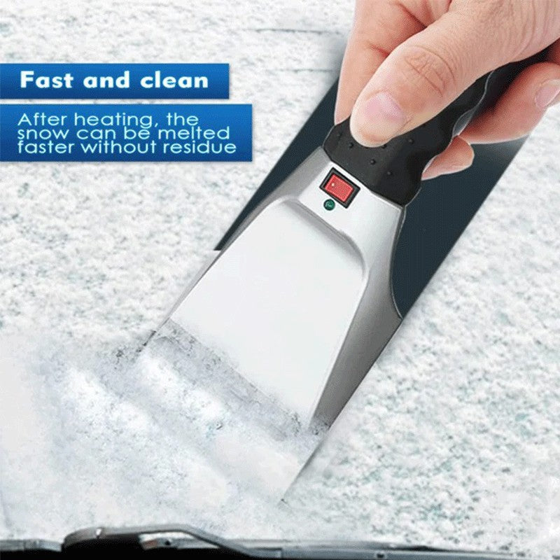 Warmfell™ 12V Heated Snow and Ice Scraper with Anti-Scratch Squeegee