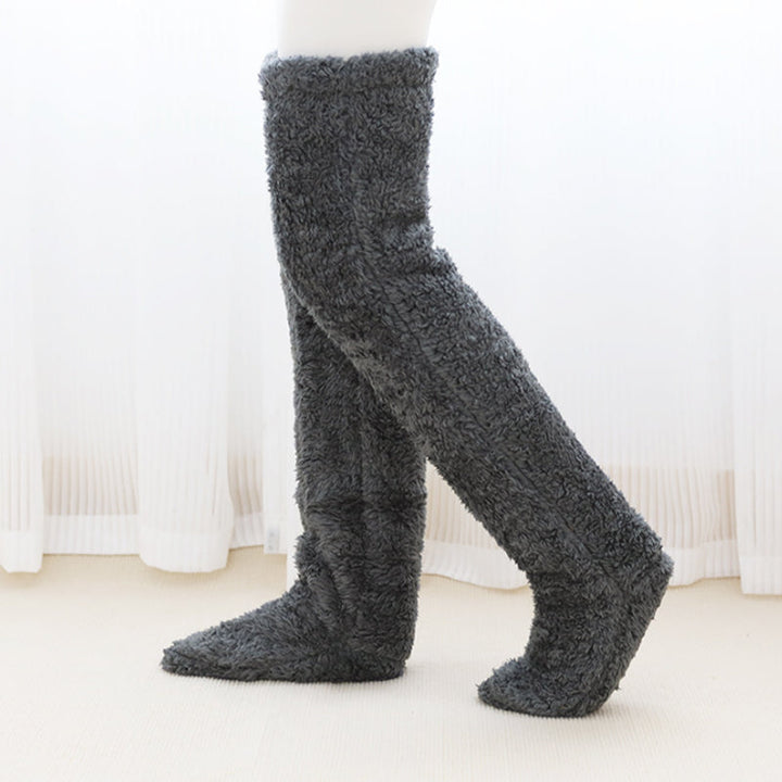 Warmfell™ Fluffy Long Knee Warmer Socks with Open-Toe Design