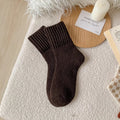 Thick caramel knit crew socks