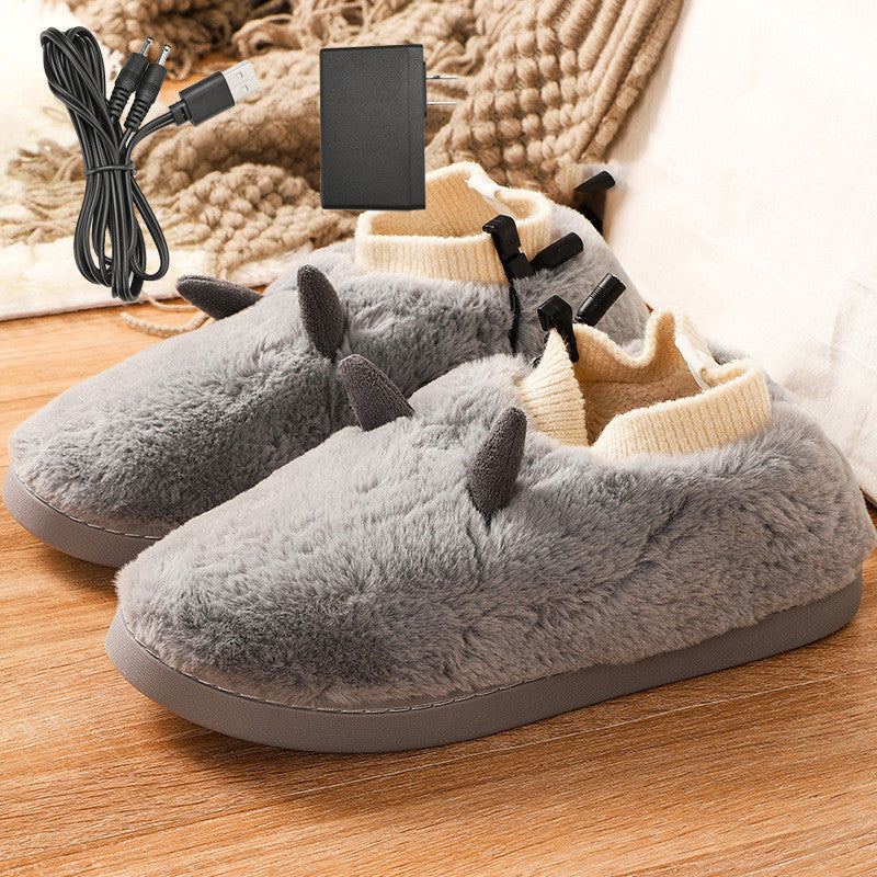 USB Heated Slippers With Super Soft Velvet, Unisex Foot Warmers