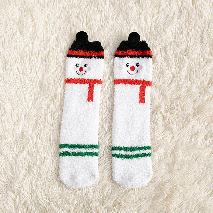 Warmfell Kids Fluffy Christmas Bed Socks with 3D Ears