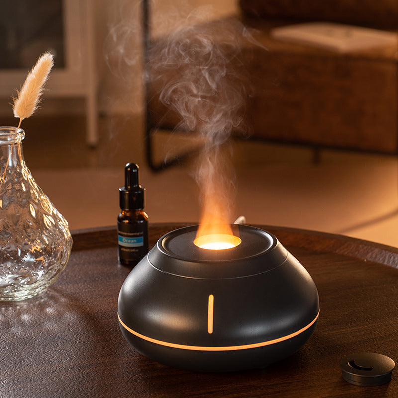 Colourful Flame Aroma Diffuser Humidifier, Cracked Or Plain Design