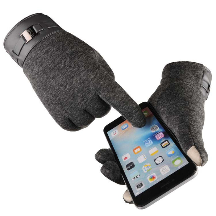 Warmfell Mens Touchscreen Gloves with Buckle Cuff