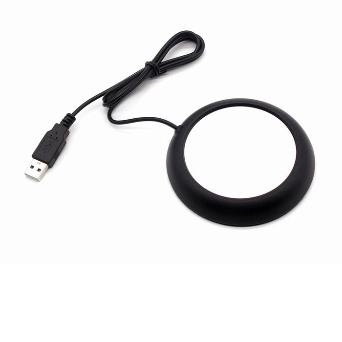 Warmfell Slim USB Heated Coaster with Wood-Look Rim