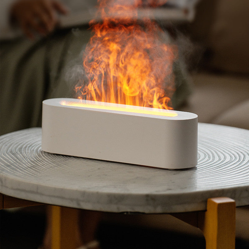 Flame Aroma Diffuser With 10ml Essential Oils, 7 Colour Light