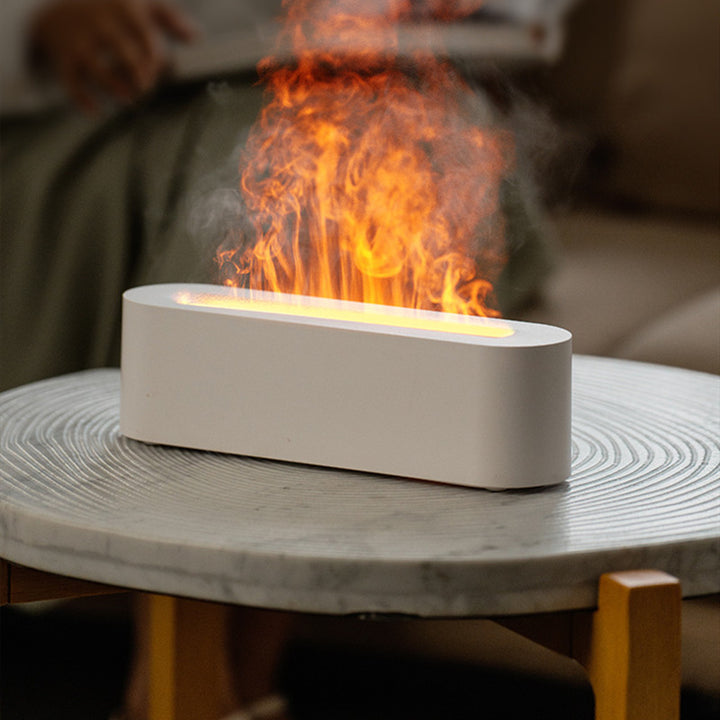 Flame Aroma Diffuser With 10ml Essential Oils, 7 Colour Light
