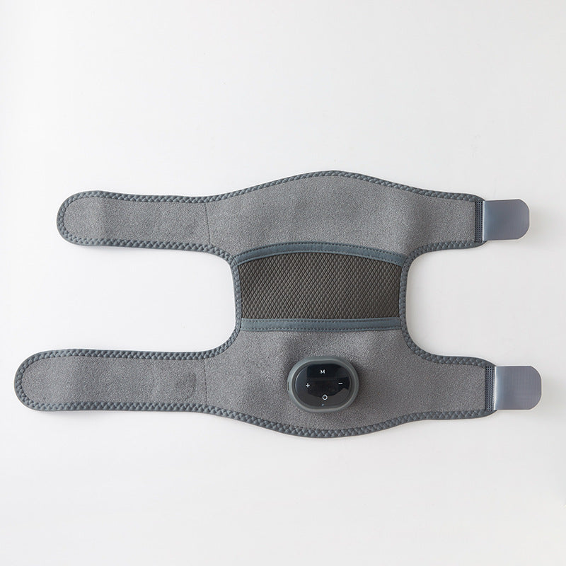 Grey heated knee wrap with LCD control