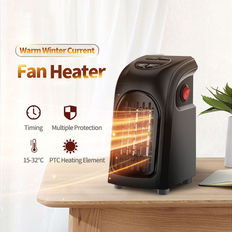 Plug-In Ceramic Heater – Mini Fan Heater with Thermostat