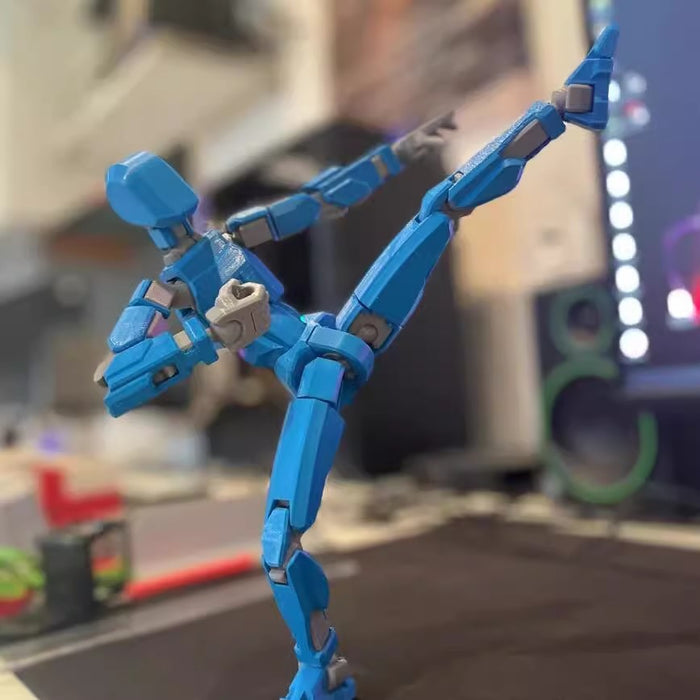 Warmfell 3D-printed poseable robot figure with accessories