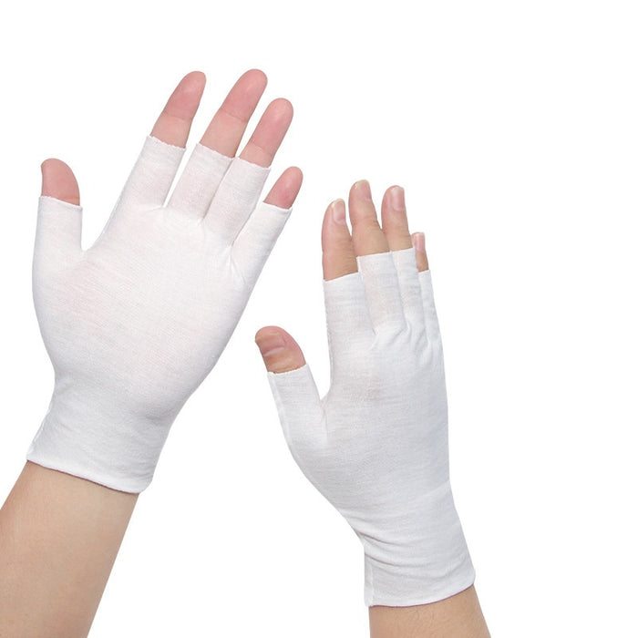 Warmfell Thin Cotton Half-Finger Gloves, 5 or 2 Fingertips Open