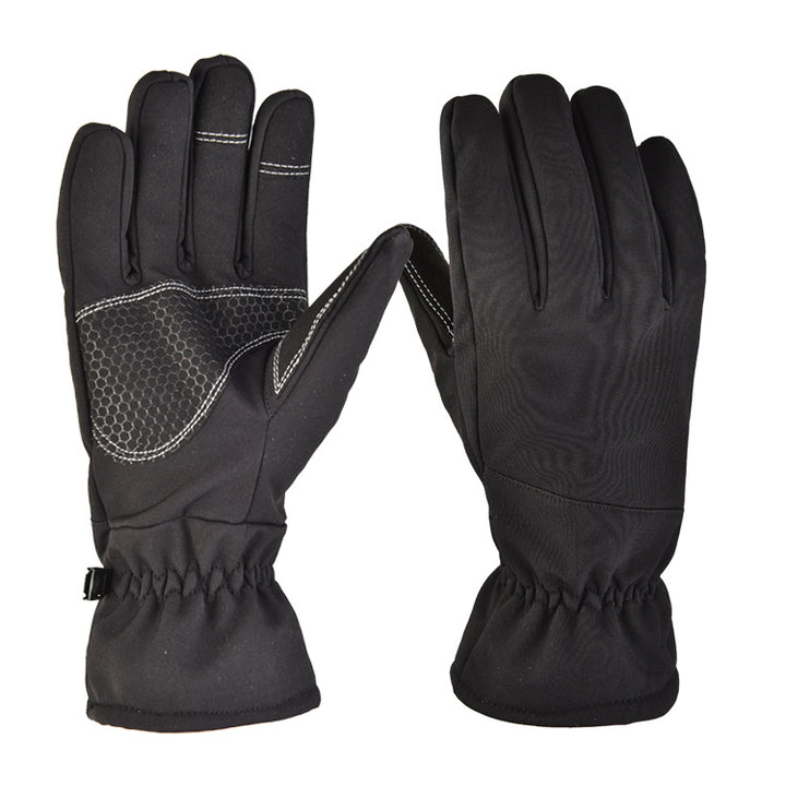 Camouflage softshell gloves with grip palm