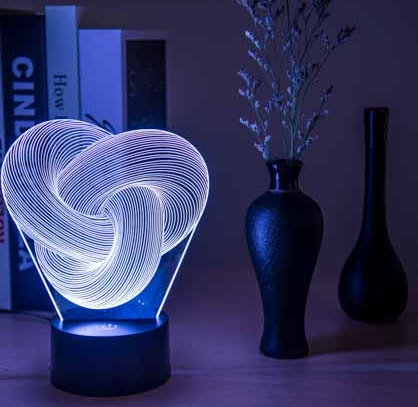 Warmfell Twisted knot 3D illusion acrylic lamp