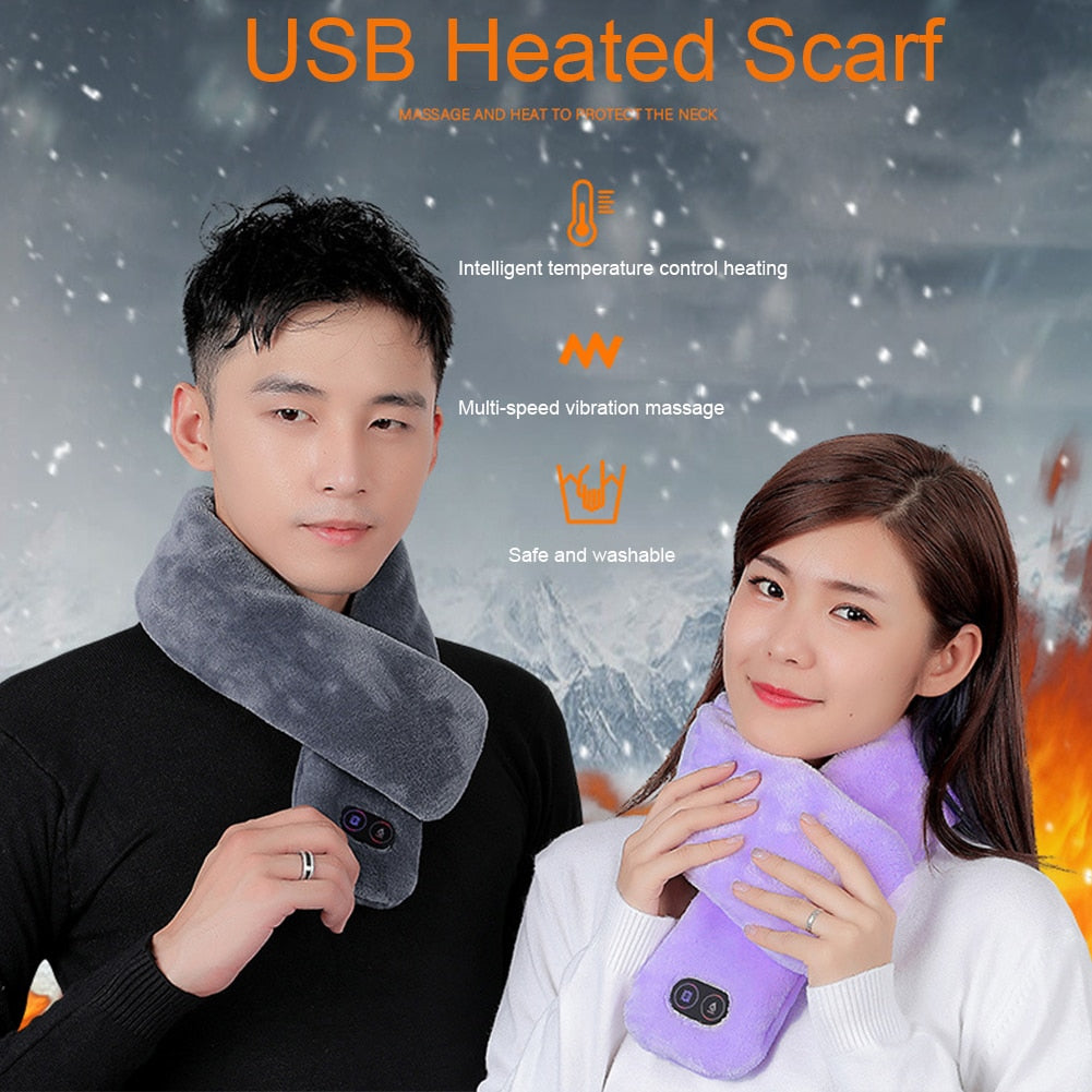 USB Heated Neck And Shoulder Wrap With Massage And Heat