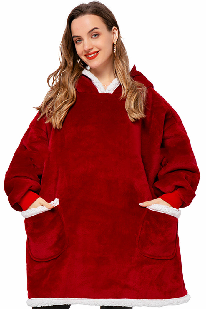 Warmfell Super-thick hoodie blanket with pockets in three lengths