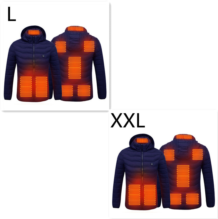 USB Heated Jacket With Hood And 8 Heating Zones, Two-Piece Pack
