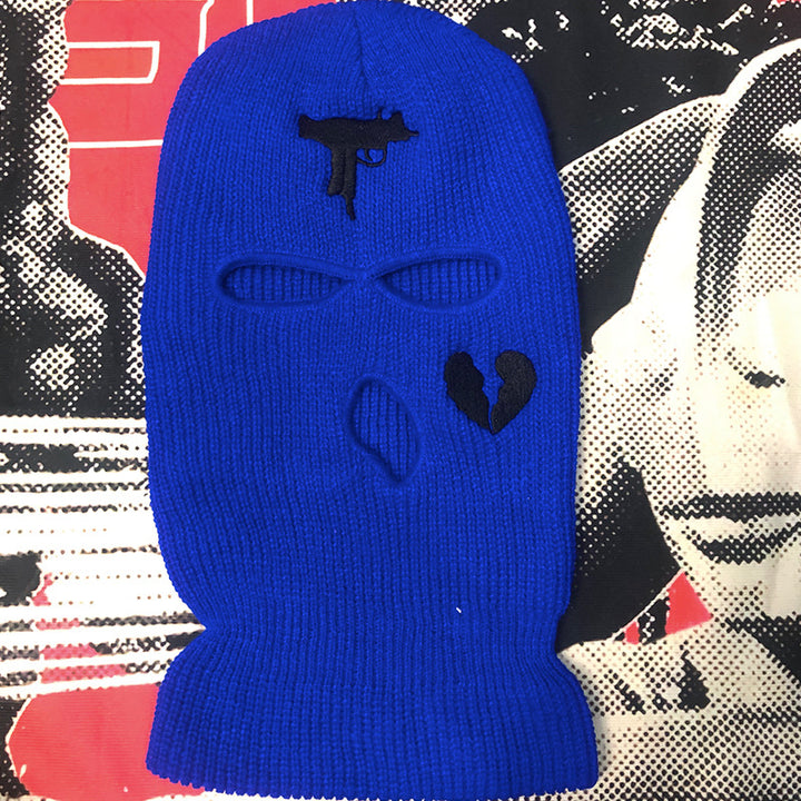 Embroidered Acrylic Three-Hole Ski Mask In 16 Colours