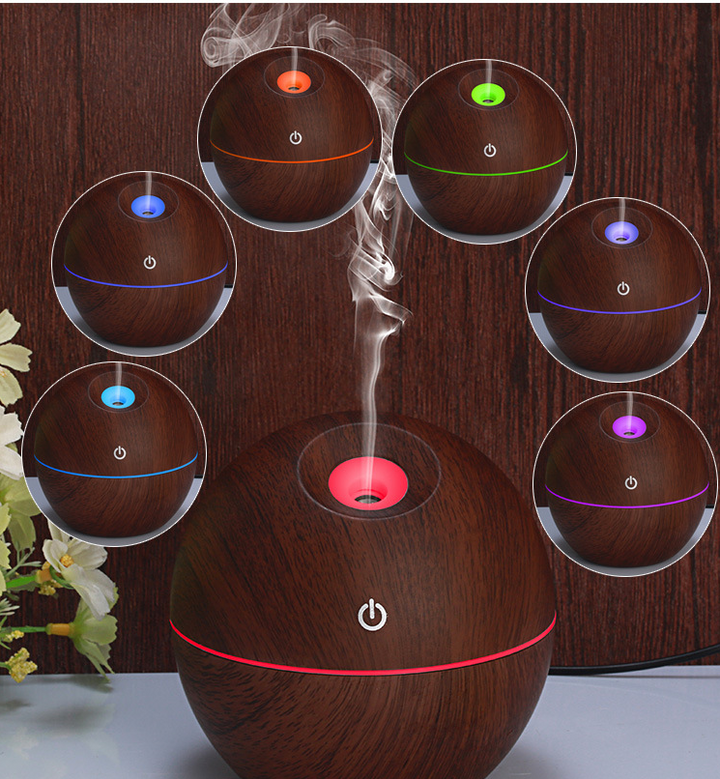 USB Aroma Essential Oil Diffuser With 7 Colour LED Night Light