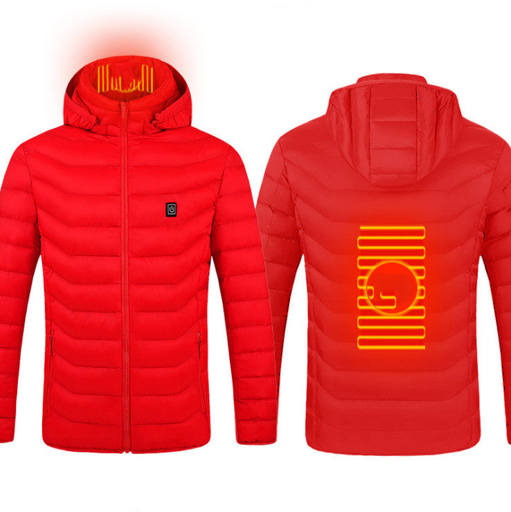 Heated Jacket With Removable Hood And 8 Heating Zones, USB