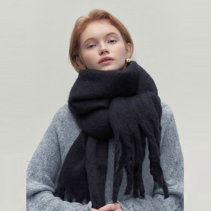 Warmfell Long Cashmere Feel Scarf with Tassels, 230 cm