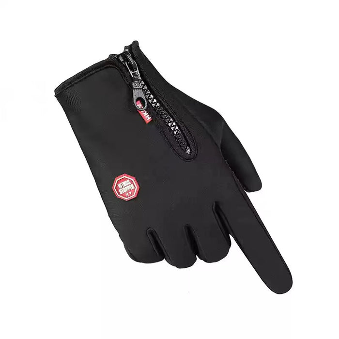 Warmfell Windproof Sports Gloves with Zip Cuff