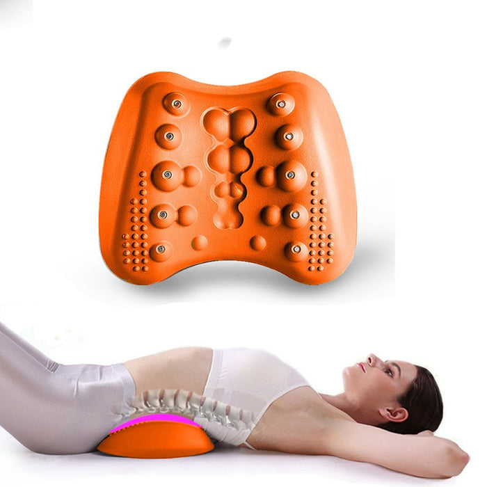 Warmfell Curved lower-back stretch pillow with massage nodes