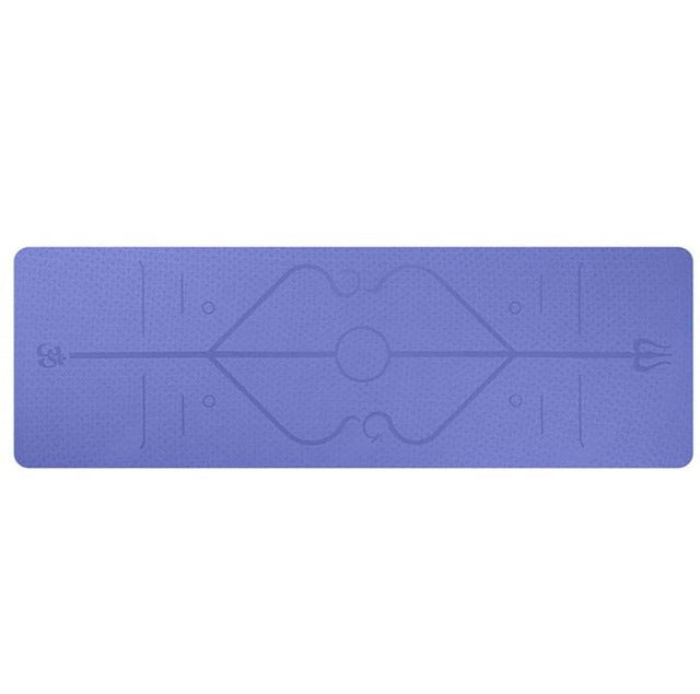 Warmfell Non-slip yoga mat with alignment lines, 6 mm