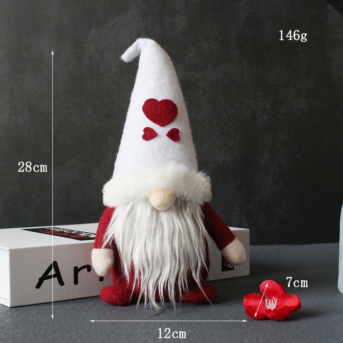 Warmfell Plush Christmas gnome with heart or snowflake hat