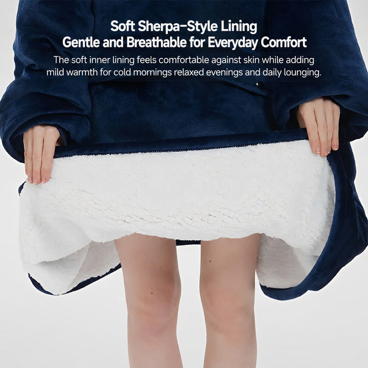Warmfell™ USB Heated Blanket Hoodie with 3-Zone Thick Flannel Warmth